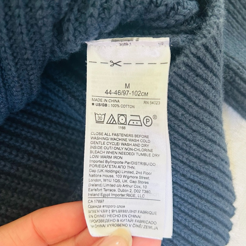 Banana Republic Tie-Dye Navy Ribbed Sweater Jacket Medium - Picture 7 of 9